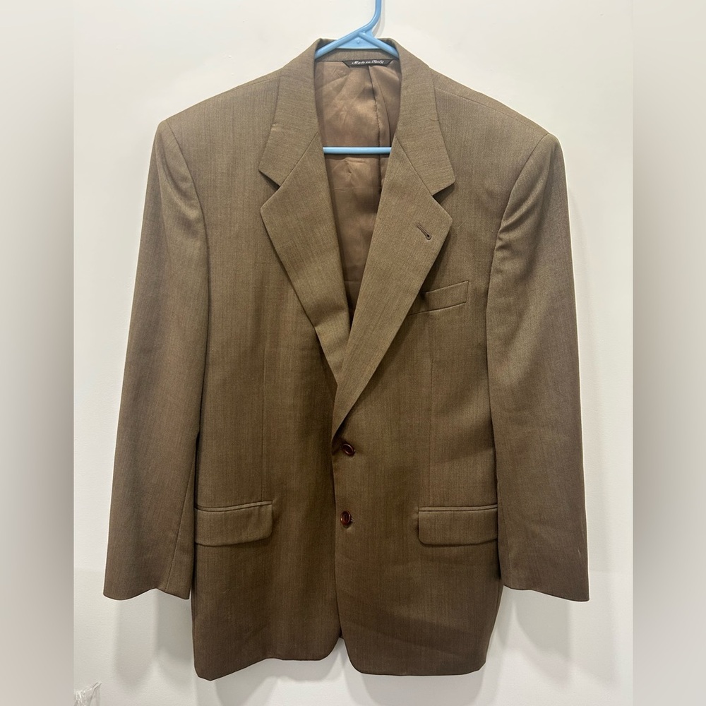 Canali Blazer 52R Brown‎ Proposta Men’s 100% Pure Wool Sport Coat Made In Italy